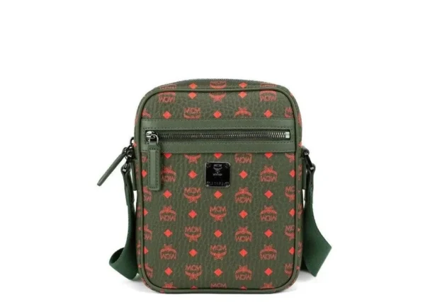 MCM Women's Klassik Mini Winter Moss Visetos Leather Multifunction Crossbody Handbag Green