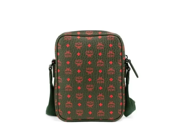 MCM Women's Klassik Mini Winter Moss Visetos Leather Multifunction Crossbody Handbag Green