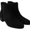 Dolce & Gabbana Women's Elegant Suede Mid-Calf Boots with Studded Heels