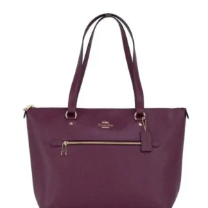 COACH Women's Alice Small Brown Black Crossgrain Leather Satchel Crossbody Bag