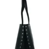 Michael Kors Women's Manhattan Large Black Smooth Leather Studded Shoulder Tote Handbag