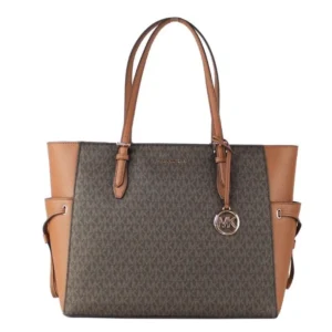 Michael Kors Women's Briley Small Luggage Signature Canvas Messenger Crossbody Handbag