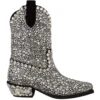 Dolce & Gabbana Women's Crystal-Embellished Black Suede Boots