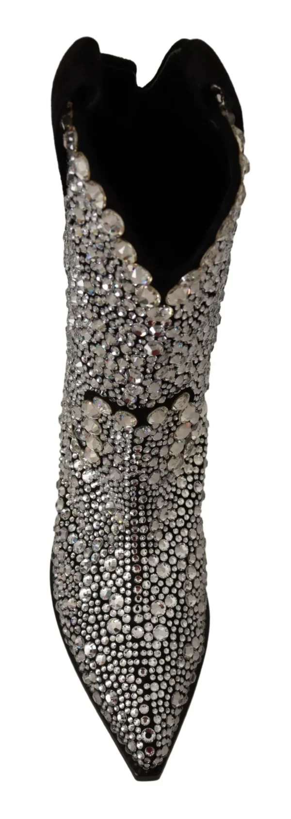 Dolce & Gabbana Women's Crystal-Embellished Black Suede Boots