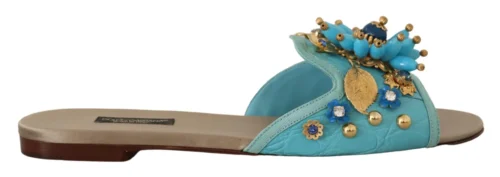 Dolce & Gabbana Women's Exquisite Crystal-Embellished Exotic Leather Sandals