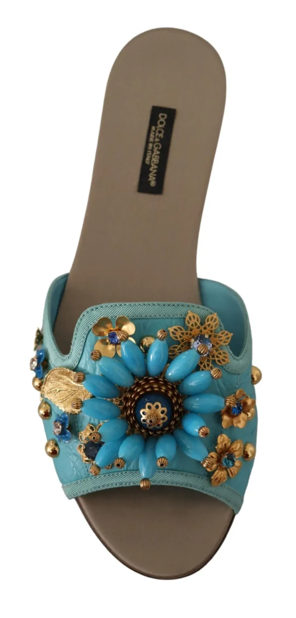Dolce & Gabbana Women's Exquisite Crystal-Embellished Exotic Leather Sandals