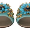 Dolce & Gabbana Women's Exquisite Crystal-Embellished Exotic Leather Sandals