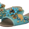 Dolce & Gabbana Women's Exquisite Crystal-Embellished Exotic Leather Sandals