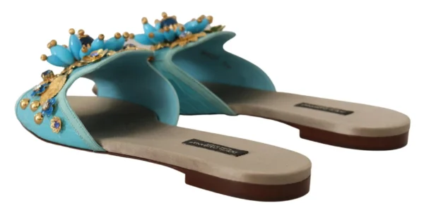 Dolce & Gabbana Women's Exquisite Crystal-Embellished Exotic Leather Sandals