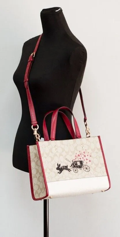 COACH Women's Dempsey Medium Lunar New Year Rabbit Signature Carryall Tote Bag