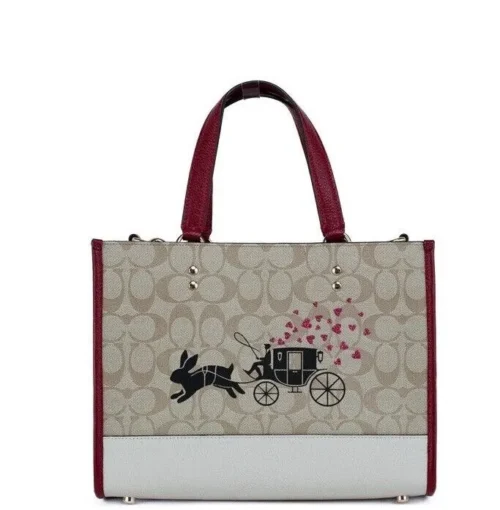 COACH Women's Dempsey Medium Lunar New Year Rabbit Signature Carryall Tote Bag