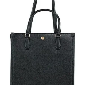Tory Burch Women's Blake Black Medium Pebbled Leather Shopping Tote Bag Handbag