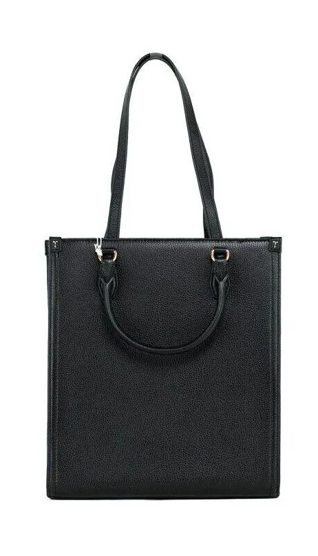 Tory Burch Women's Blake Black Medium Pebbled Leather Shopping Tote Bag Handbag