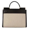 Dolce & Gabbana Women's Elegant Monochrome Leather and Canvas Bag