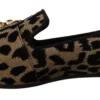 Dolce & Gabbana Women's Elegant Leopard Crystal Gem Loafers