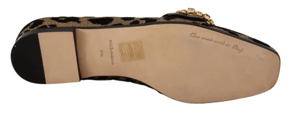 Dolce & Gabbana Women's Elegant Leopard Crystal Gem Loafers