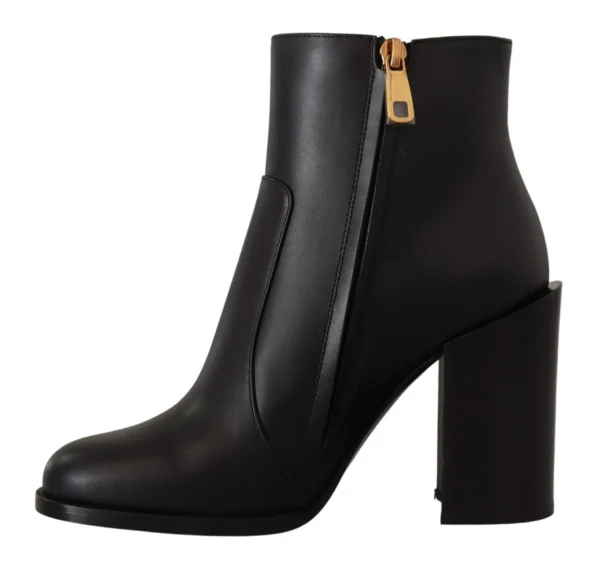 Dolce & Gabbana Women's Black Gold Pearl Embellished Ankle Boots