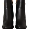 Dolce & Gabbana Women's Black Gold Pearl Embellished Ankle Boots