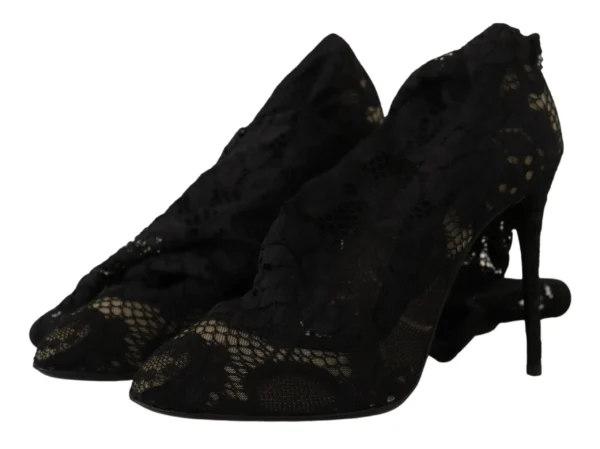 Dolce & Gabbana Women's Elegant Stretch Sock Boots in Sleek Black