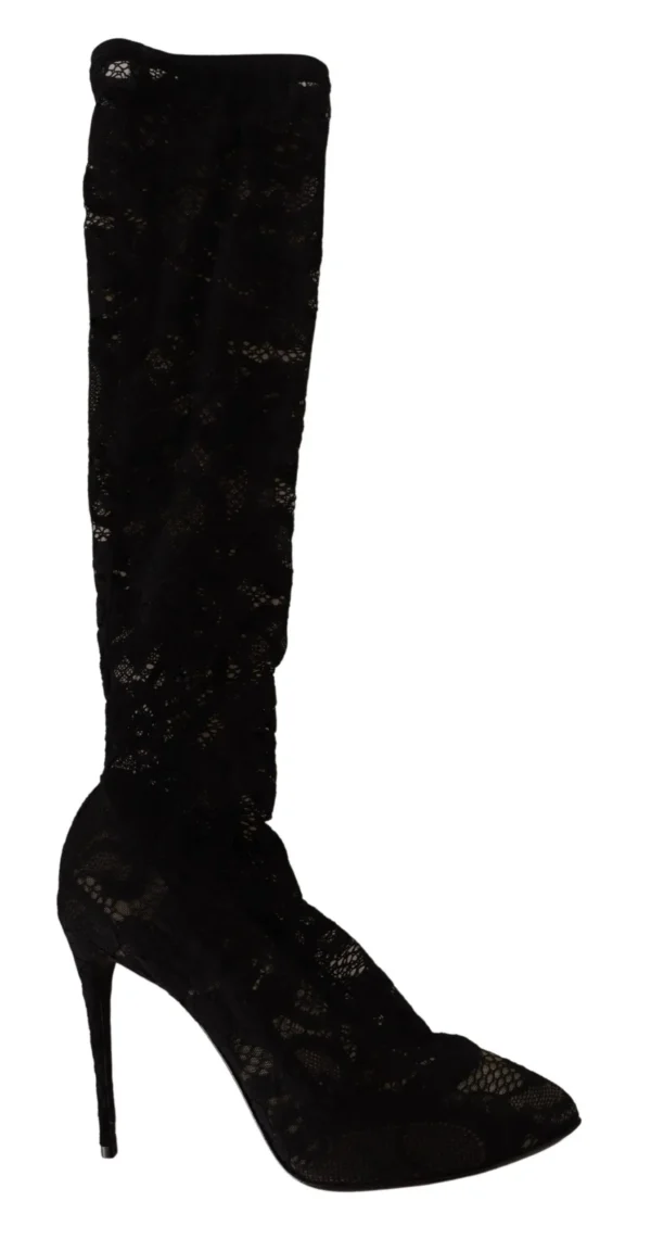 Dolce & Gabbana Women's Elegant Stretch Sock Boots in Sleek Black