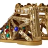Dolce & Gabbana Women's Elegant Gold Crystal-Embellished Flat Sandals