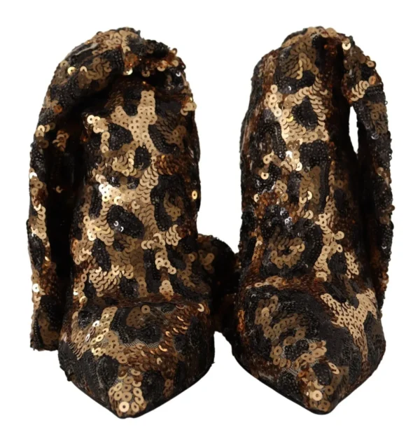 Dolce & Gabbana Women's Elegant Leopard Sequin Knee-High Boots