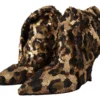 Dolce & Gabbana Women's Elegant Leopard Sequin Knee-High Boots