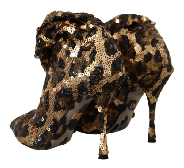 Dolce & Gabbana Women's Elegant Leopard Sequin Knee-High Boots