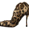 Dolce & Gabbana Women's Elegant Leopard Sequin Knee-High Boots