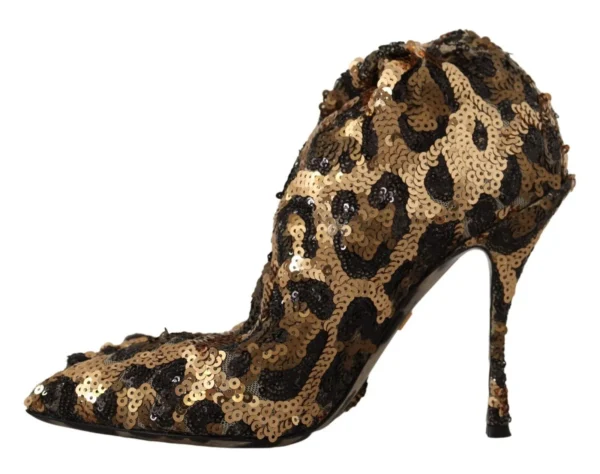 Dolce & Gabbana Women's Elegant Leopard Sequin Knee-High Boots