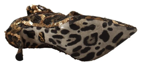 Dolce & Gabbana Women's Elegant Leopard Sequin Knee-High Boots