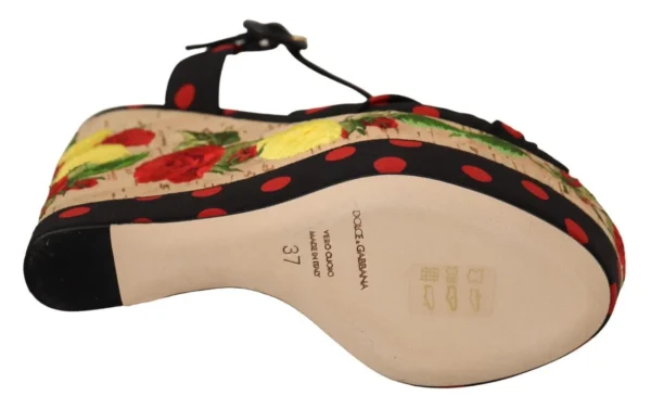 Dolce & Gabbana Women's Multicolor Silk Blend Platform Heels