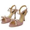 Dolce & Gabbana Women's Elegant Silk Blend Pink Ankle Strap Heels