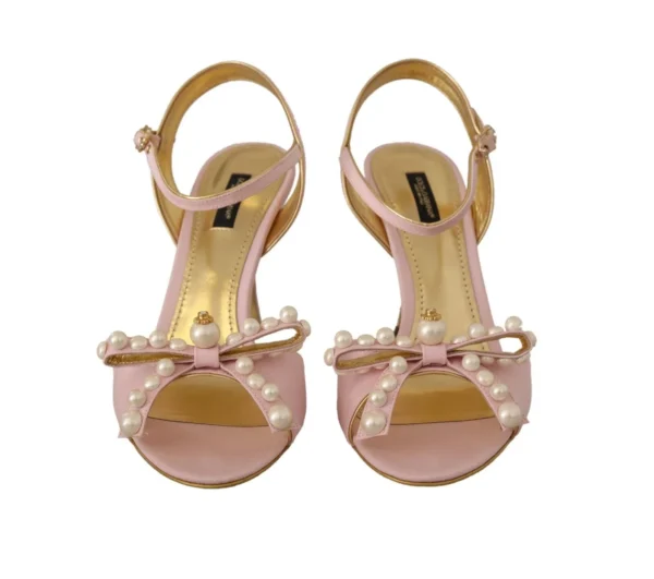 Dolce & Gabbana Women's Elegant Silk Blend Pink Ankle Strap Heels
