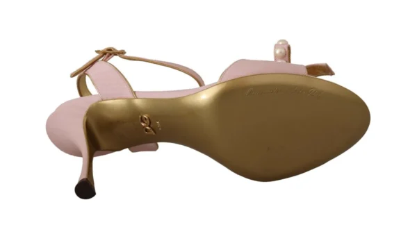 Dolce & Gabbana Women's Elegant Silk Blend Pink Ankle Strap Heels