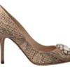 Dolce & Gabbana Women's Exquisite Nude Leather Heels Pumps