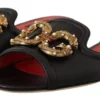 Dolce & Gabbana Women's Elegant Amore Embellished Leather Sandals