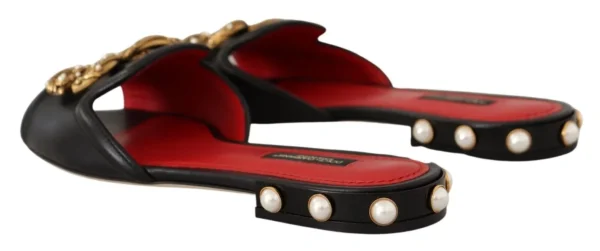 Dolce & Gabbana Women's Elegant Amore Embellished Leather Sandals