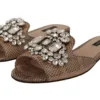 Dolce & Gabbana Women's Crystal Embellished Nude Leather Slides
