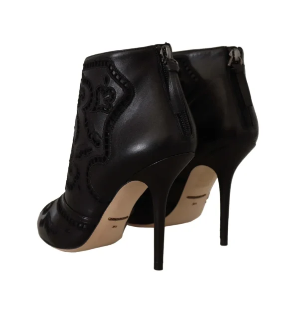 Dolce & Gabbana Women's Elegant Black Leather Ankle Boots