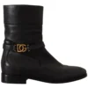 Dolce & Gabbana Women's Elegant Leather Biker Boots