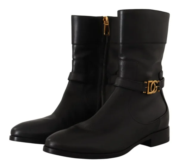 Dolce & Gabbana Women's Elegant Leather Biker Boots