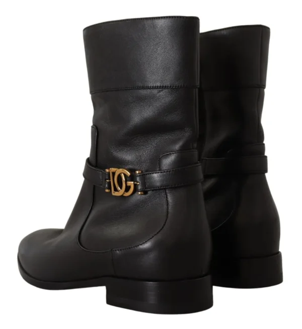 Dolce & Gabbana Women's Elegant Leather Biker Boots