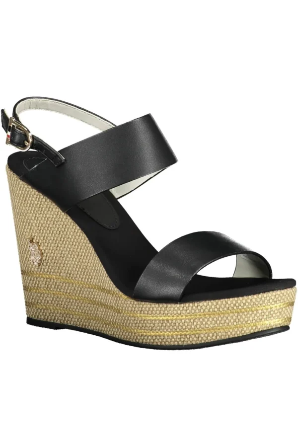 U.S. POLO ASSN. Women's Black Polyester Women Sandal