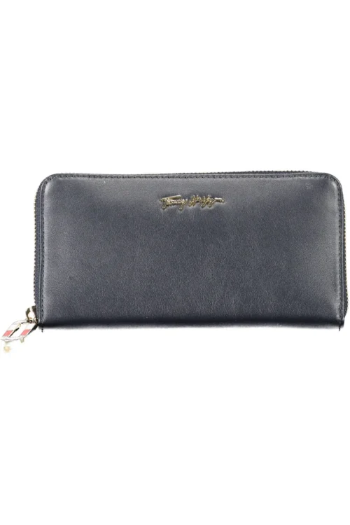 Tommy Hilfiger  Blue Leather Women Wallet with Multiple Compartments