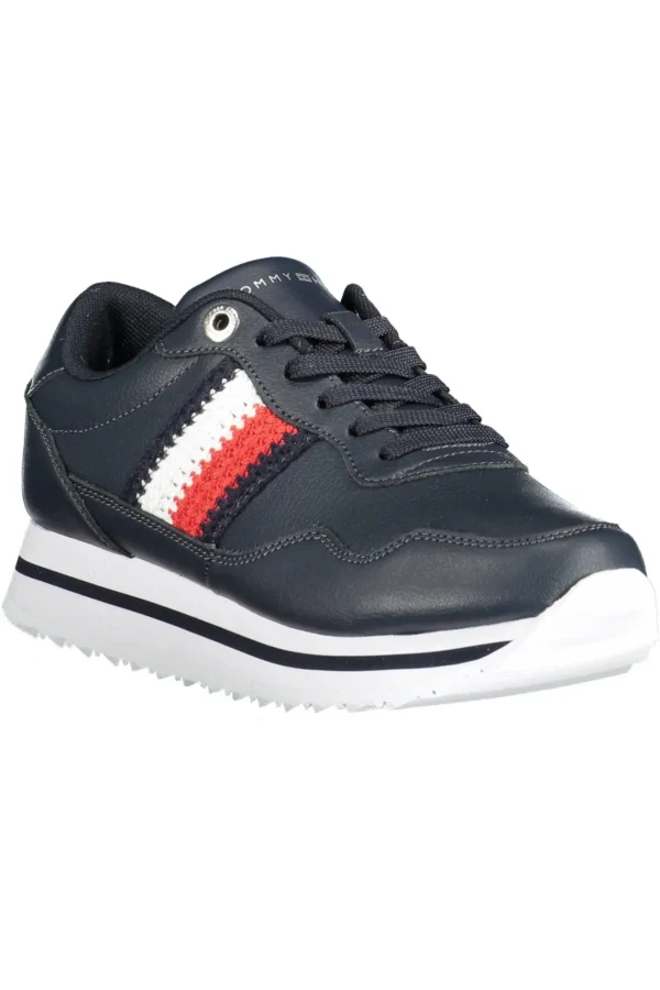 Tommy Hilfiger Women's Blue Leather Women Sneaker