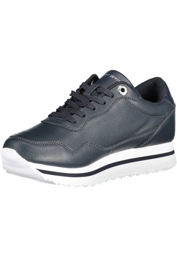 Tommy Hilfiger Women's Blue Leather Women Sneaker
