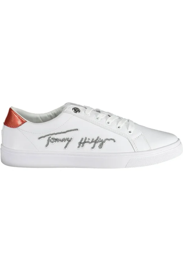 Tommy Hilfiger Women's White Polyester Women Sneaker