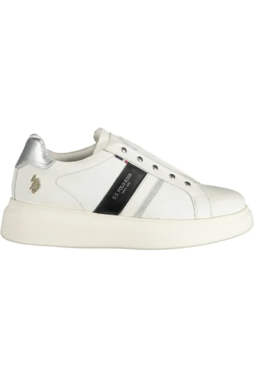U.S. POLO ASSN. Women's White Leather Women Sneaker