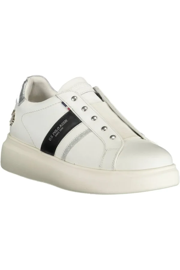 U.S. POLO ASSN. Women's White Leather Women Sneaker